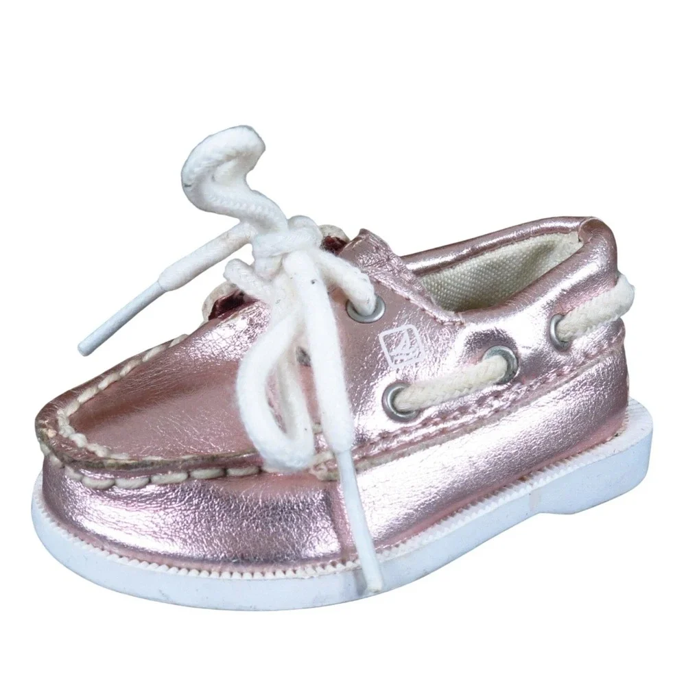 Sperry Top-Sider A/O Crib Toddler Girl‎ Boat Shoe Size 1 Metallic Pink Leather